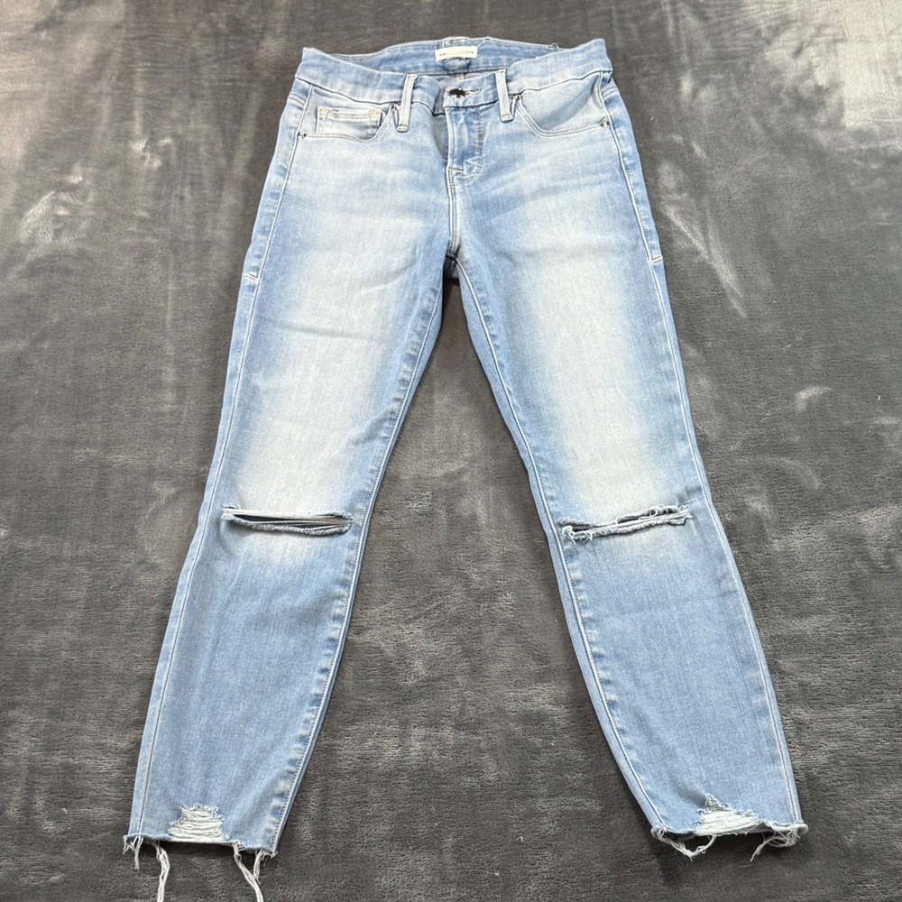 Good American‎ Good Legs Distressed Skinny Jeans Blue 2/26 GPSKCH367T High Rise